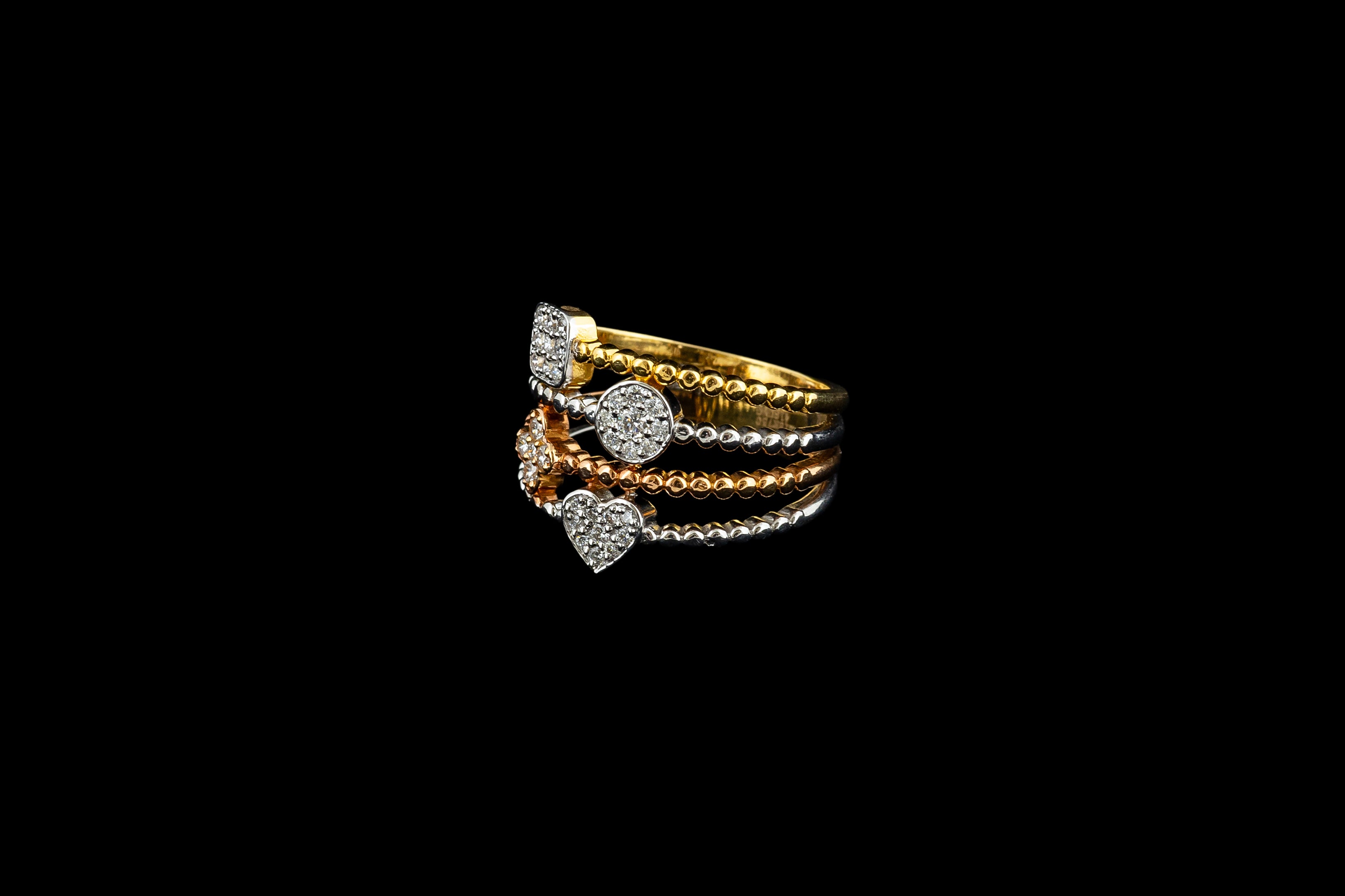 Multi Layer Stack Diamond Ring