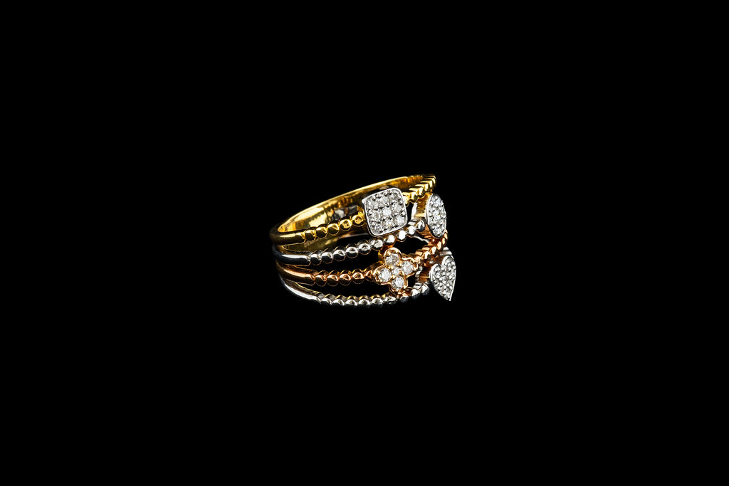 Multi Layer Stack Diamond Ring