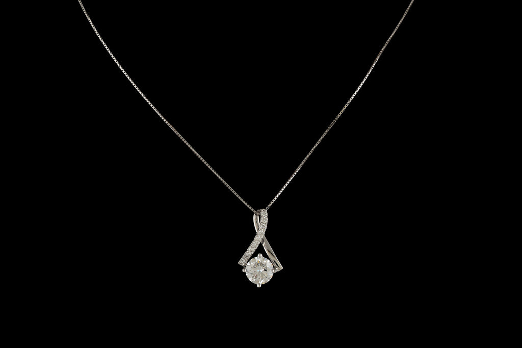 Twist Solitaire Diamond Pendant