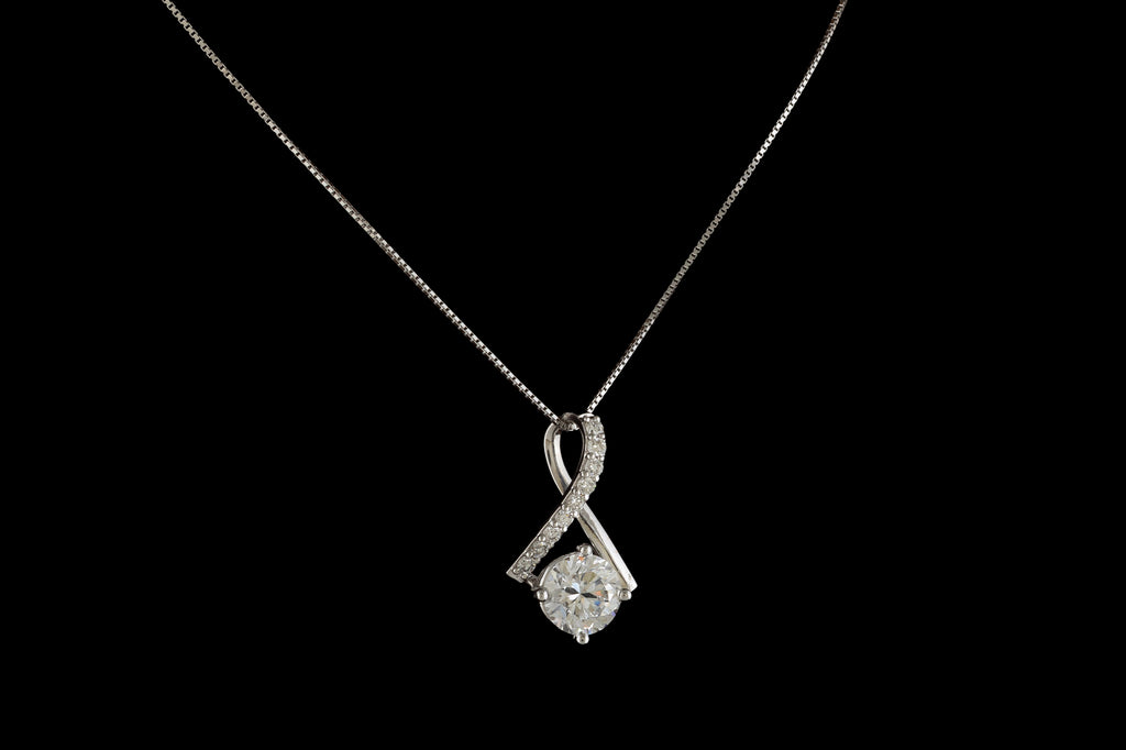 Twist Solitaire Diamond Pendant