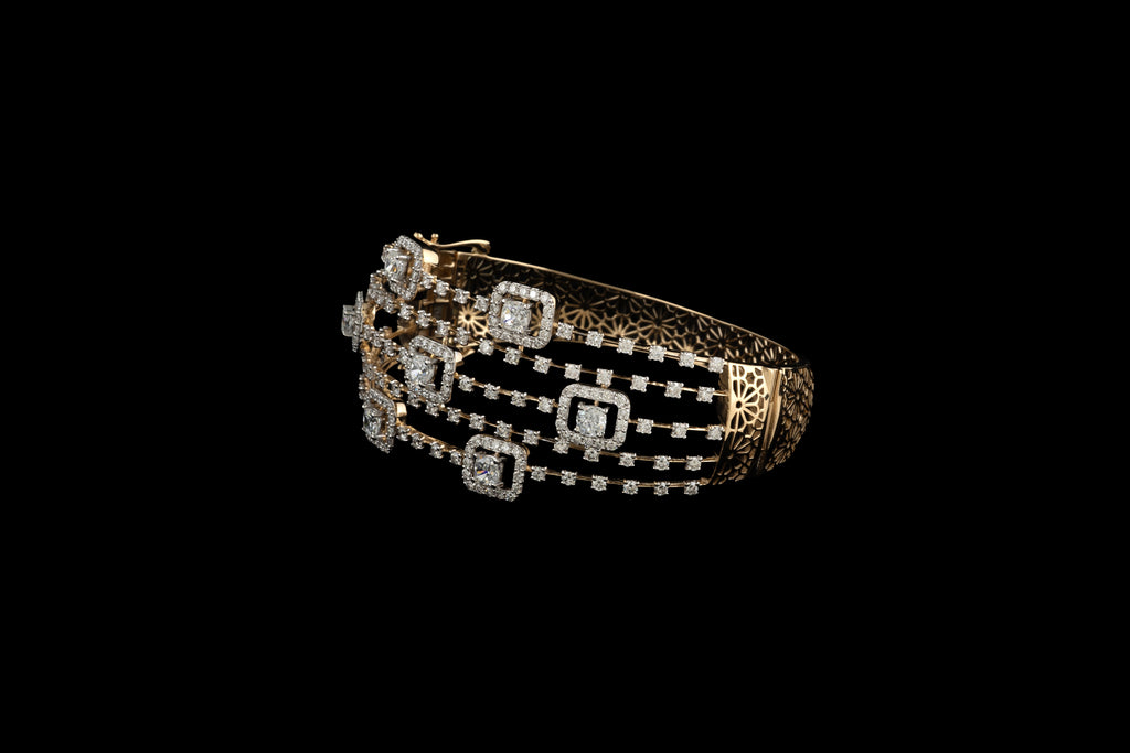 Princess Halo Diamond Bracelet