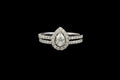 Pear Shaped Two Bands Diamond Ring