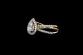Pear Halo Split Ring
