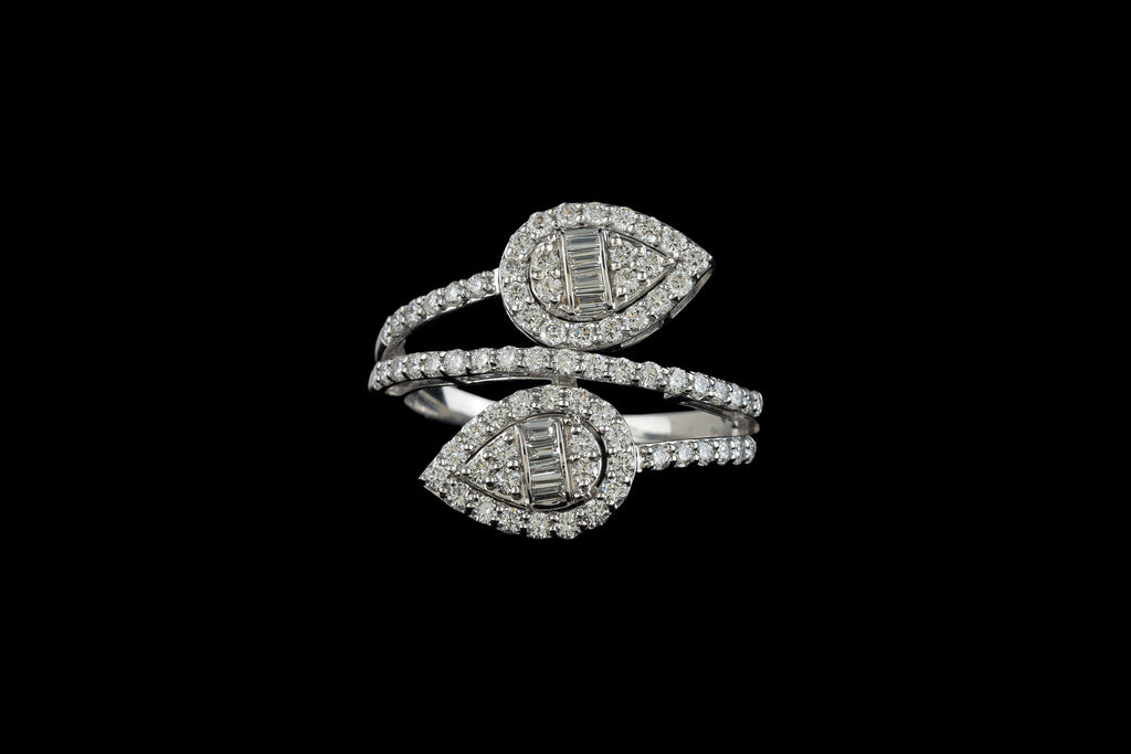 Twin Teardrop Wrap Ring