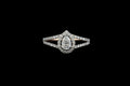 Pear Halo Split Ring